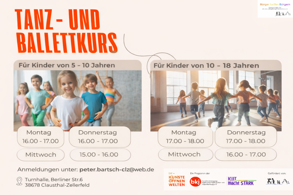 Tanz- und Ballettkurse für Kinder und Jugendliche